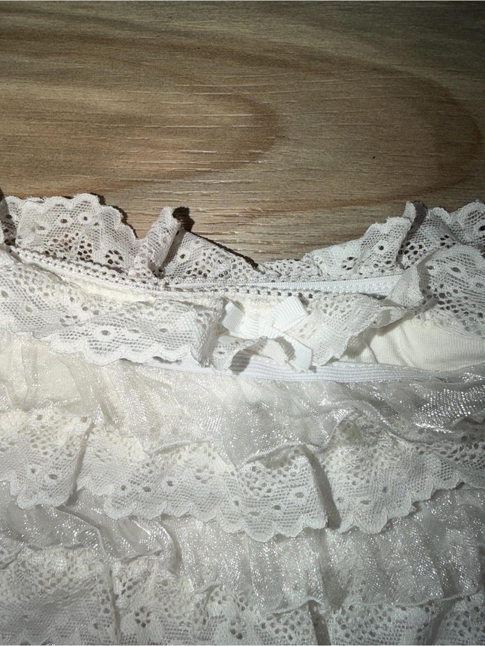 SHEIN White Ruffled Lace High-Waist Briefs - Picture 2 of 4